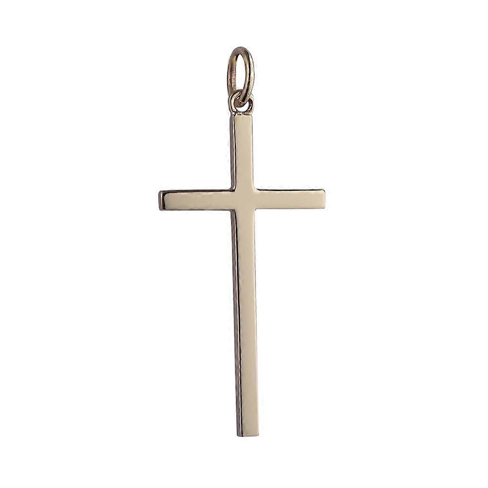9ct Gold 31x16mm plain solid block Cross