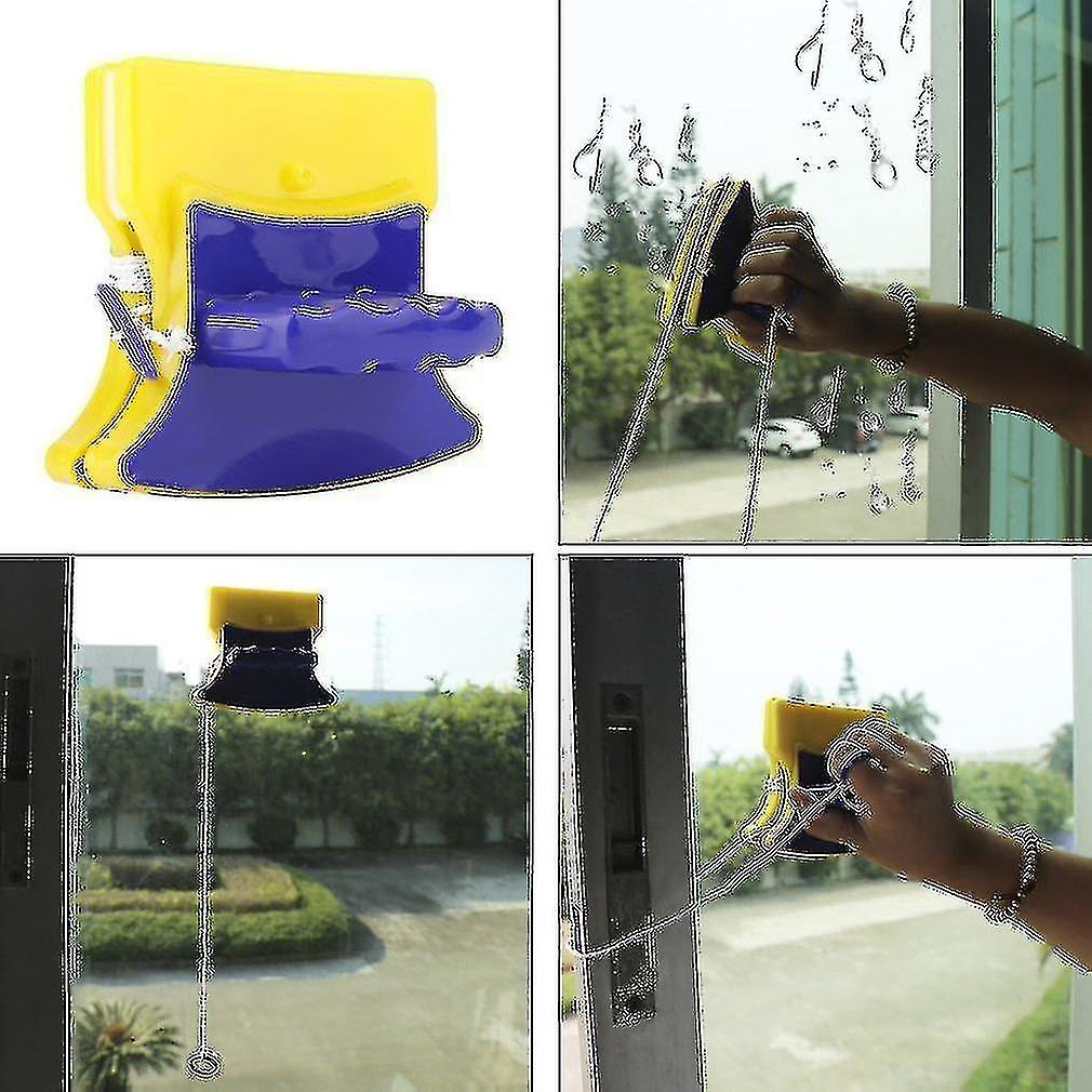 Window Double Side Glass Wiper Cleaning Brush Pad Scraper