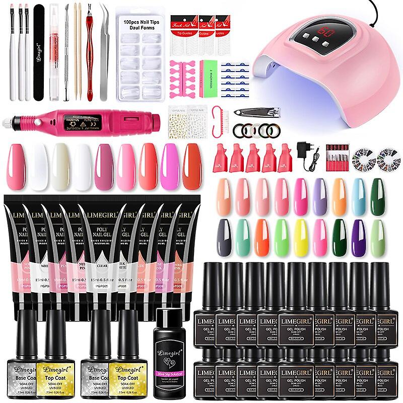 Poly Nail Gel Set For Nail Extensions Gel Nail Polish Set With Led Nail Dryer Manicure Set Kit 3