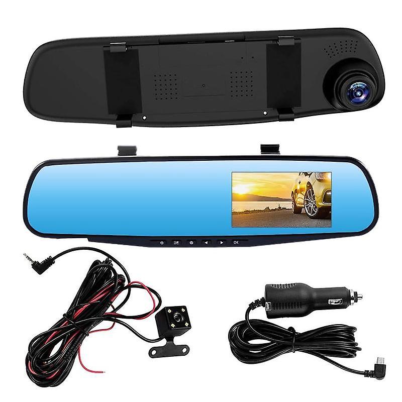 4.3In Car Dvr Dash Cam Front And Rear Video Recorder Hd 1080p Dual Lens Night Vision View Reverse Auto Recording Car Dash Camera