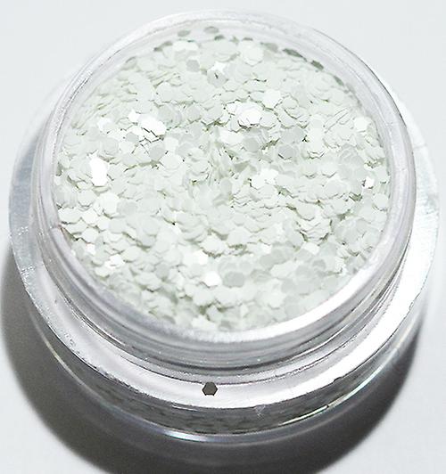 Nagel glitter - Hexagon - Wit (mat) - 8ml - Glitter