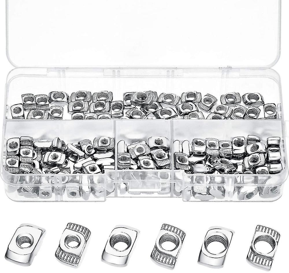 150 Pieces 20 Series T Nuts Kit M3/ M4/ M5 T Slot Nut Kit Hammer Head Fixing Nut For Aluminum Profile