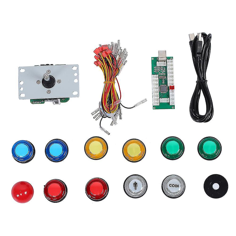 Diy Arcade Game Joystick Set Usb Computer Chip Control Panel For Ps3/pc Gamepad Button With Light