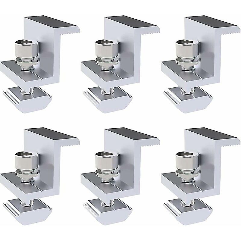 6 Pack Solar Panel Mounting Brackets, Z Type Side Press PV Brackets, 30mm Height
