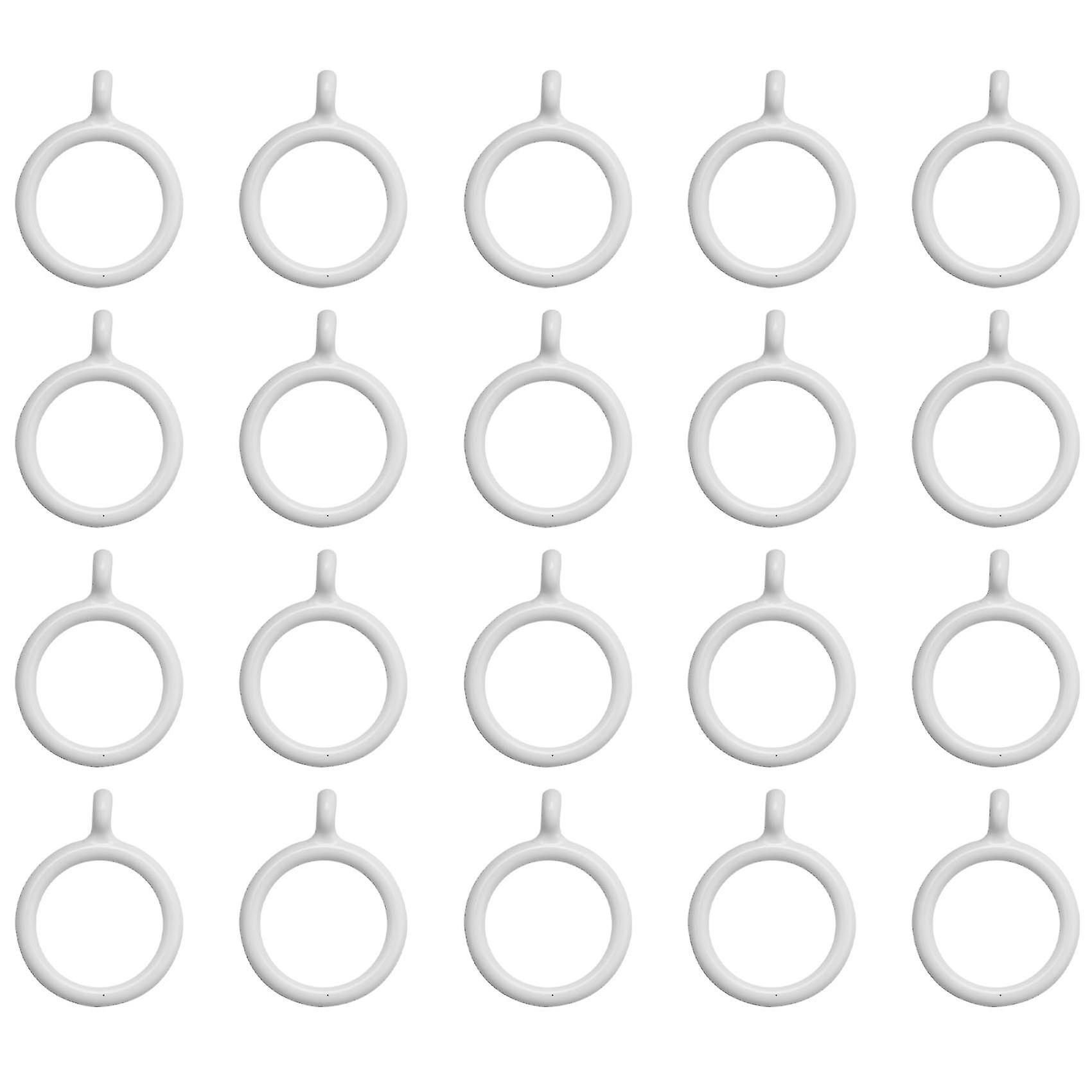20x White 25mm Inner Plastic Curtain Rings