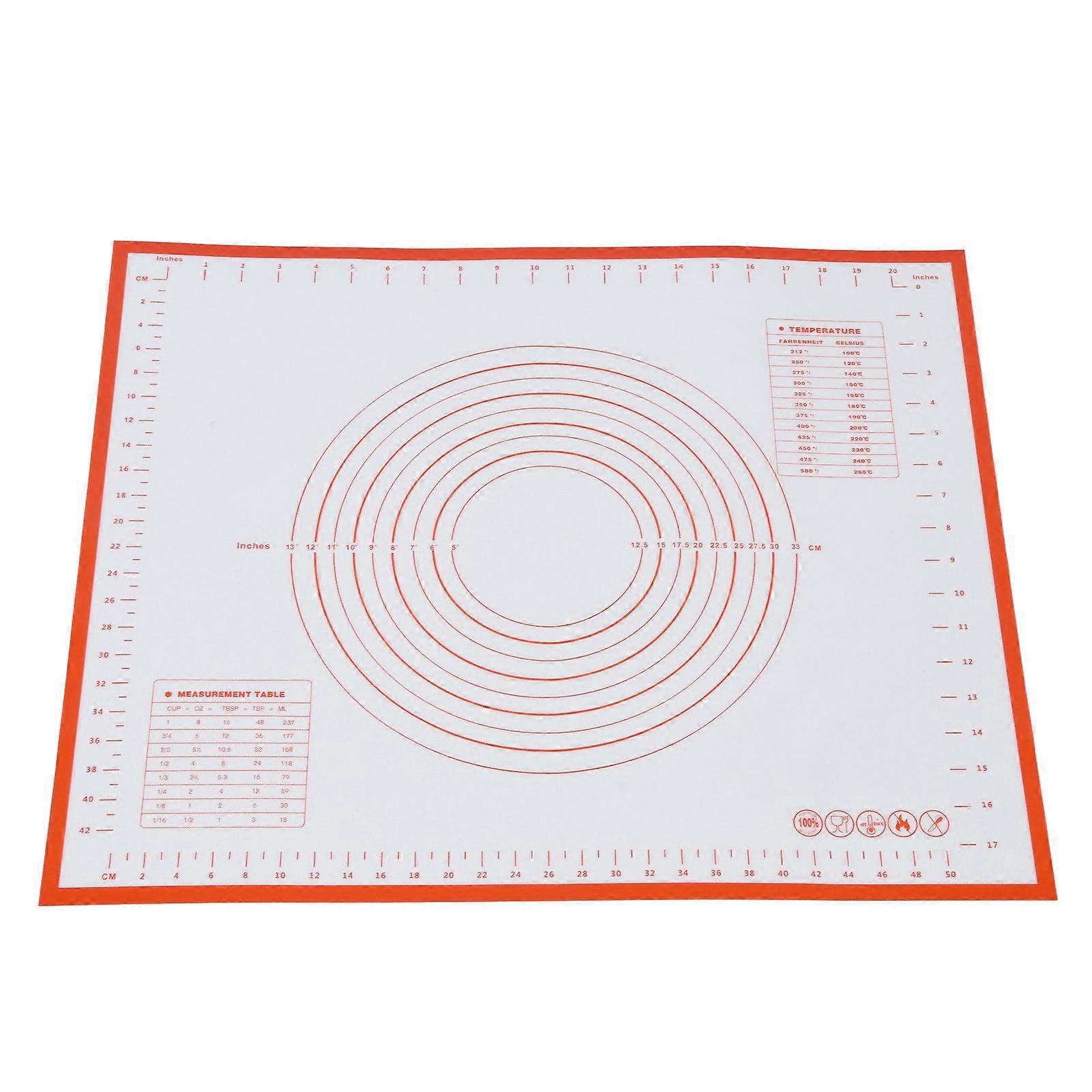 Non-Stick Silicone Pastry Mat - Multipurpose Baking Mat for Perfect Fondant, Dough, Impeccable Pie Crusts, and Pizza & Cookies(Red)