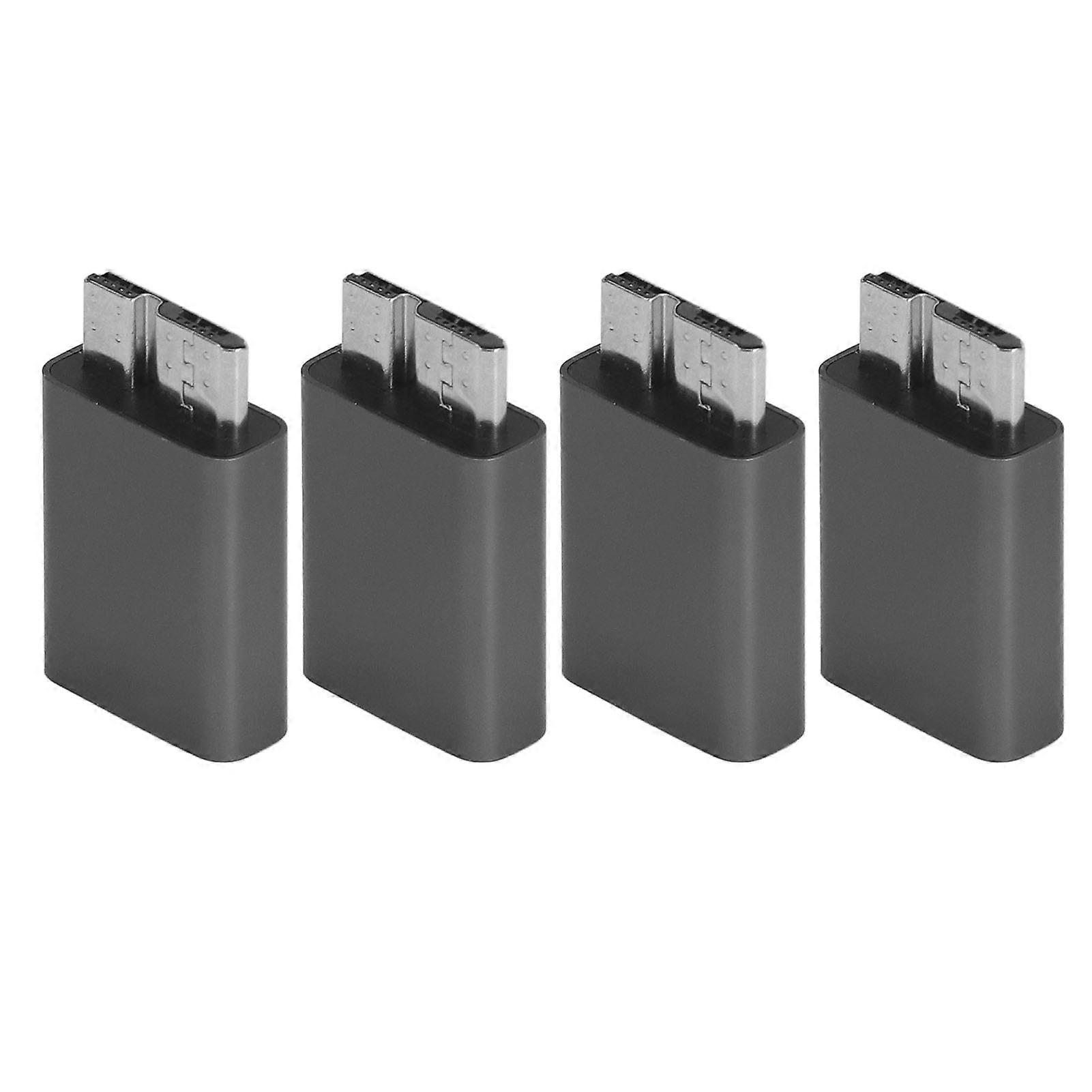 4PCS Type C Female to MicroB Male Adapter 5 Gbps 5V/3A 15W USB C to Micro B Adapter for Hard Disk Cable Supports Charging