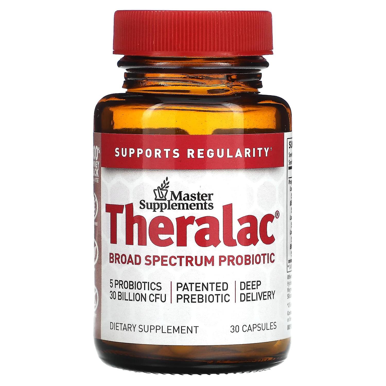 Master Supplements, Theralac, Broad Spectrum Probiotic, 30 Billion CFU, 30 Capsules