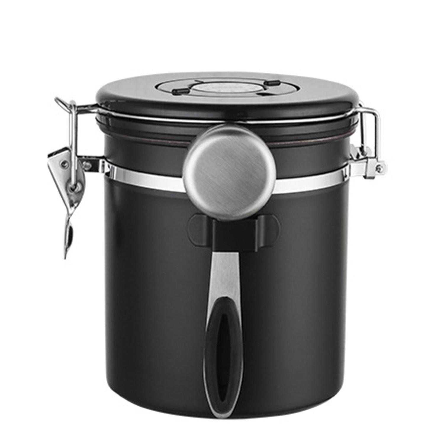 1 Set 1200/1500/1800ml Sealed Jar One Way Co2 Valve Canister Airtight Storage Container with Spoon