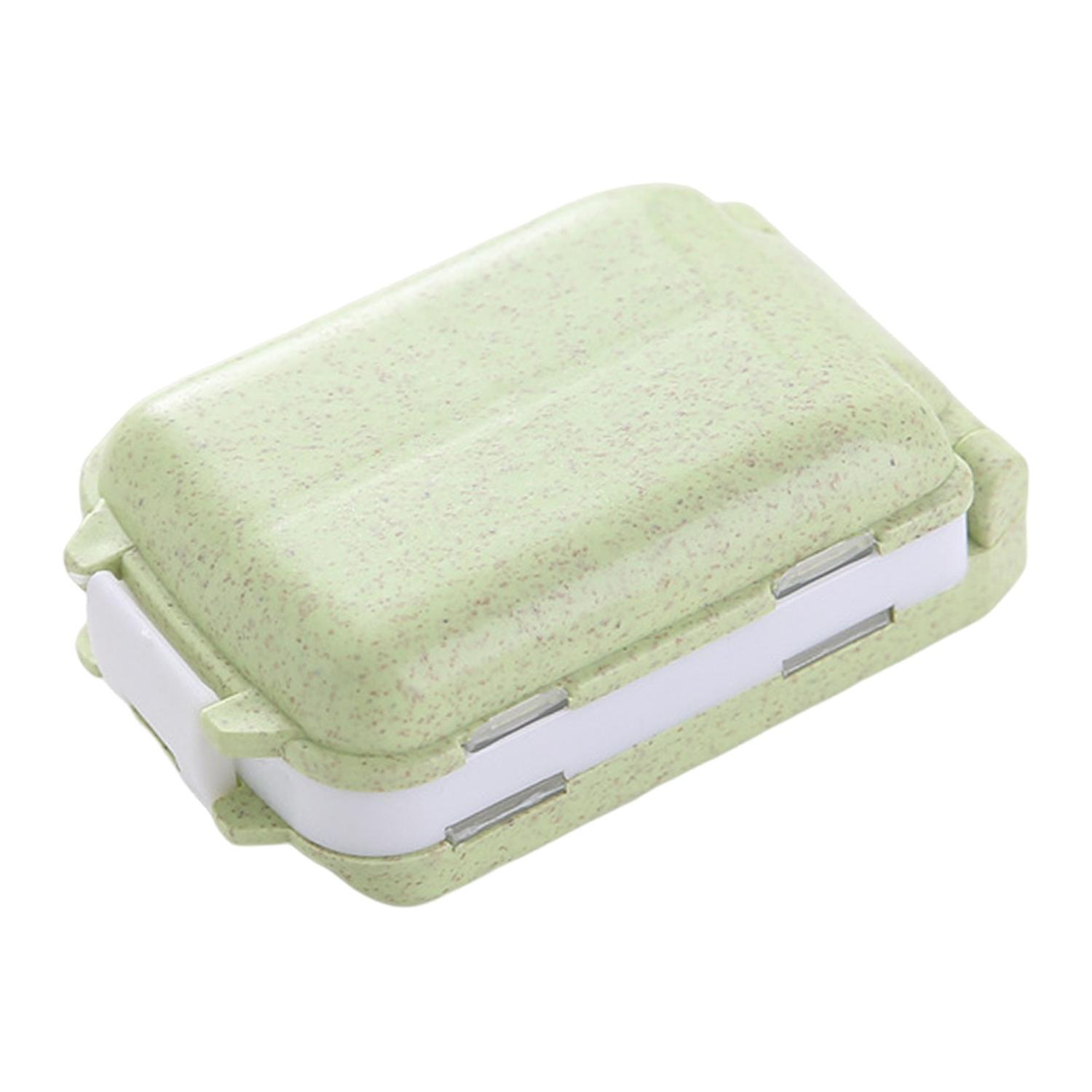 8-grid Pill Box Waterproof Moisture-proof 8 Compartments Good Sealing Anti-leak Desktop Tablet Stora