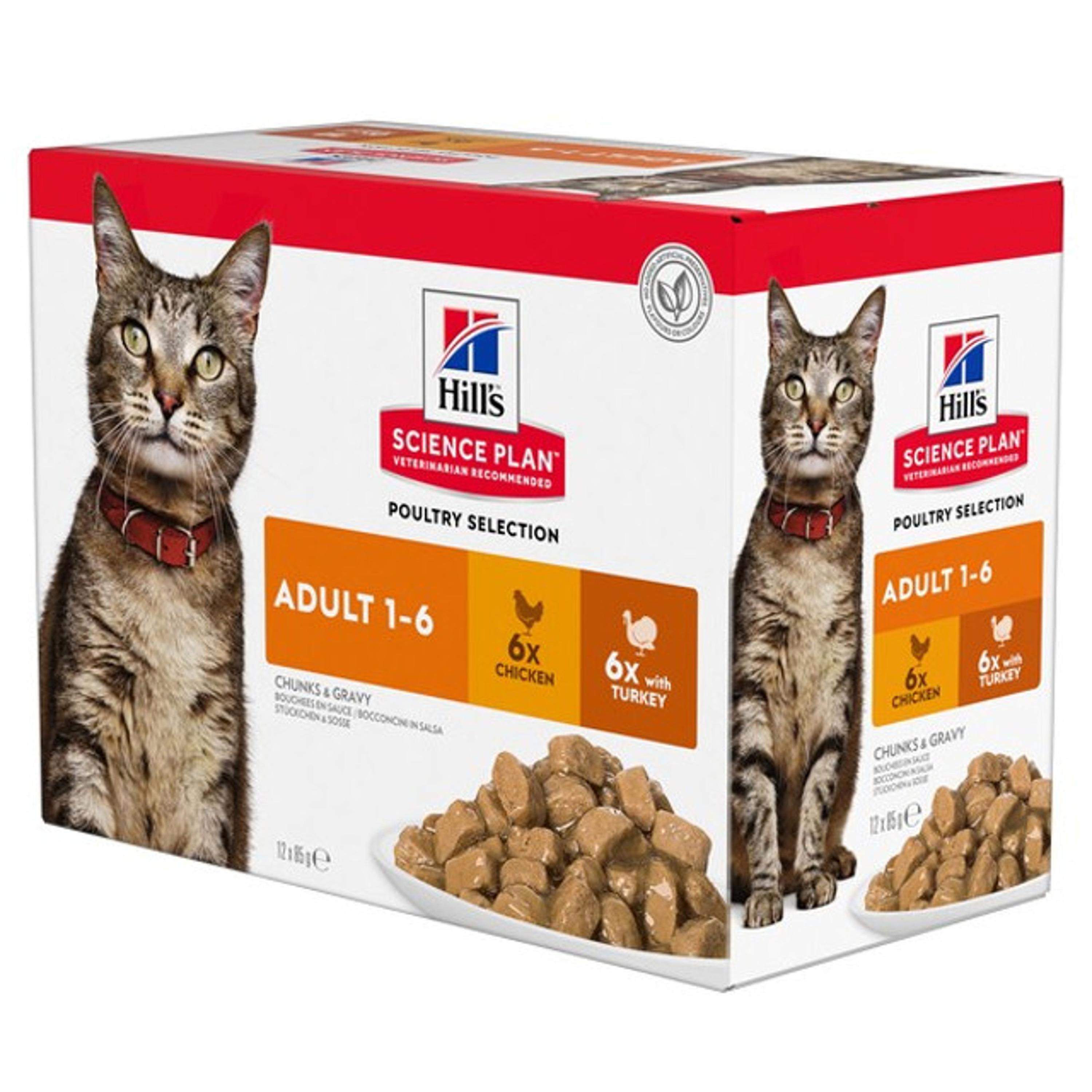Hills Science Plan Cat Adult Pouch Chicken & Turkey Cat Food 12 x 85g
