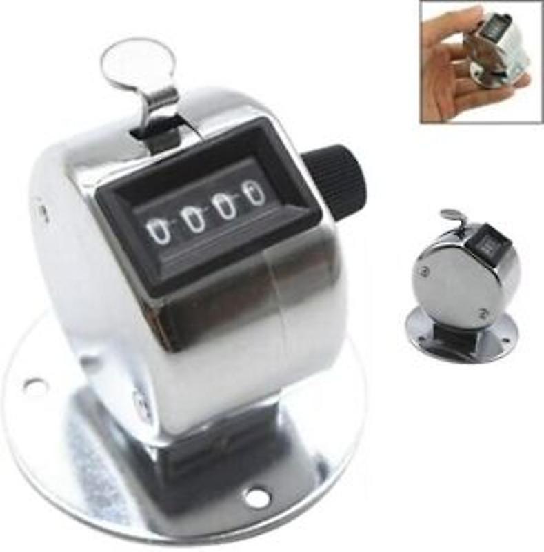 4 Digit Number Dual Clicker Golf Hand Tally Counter metal case with base