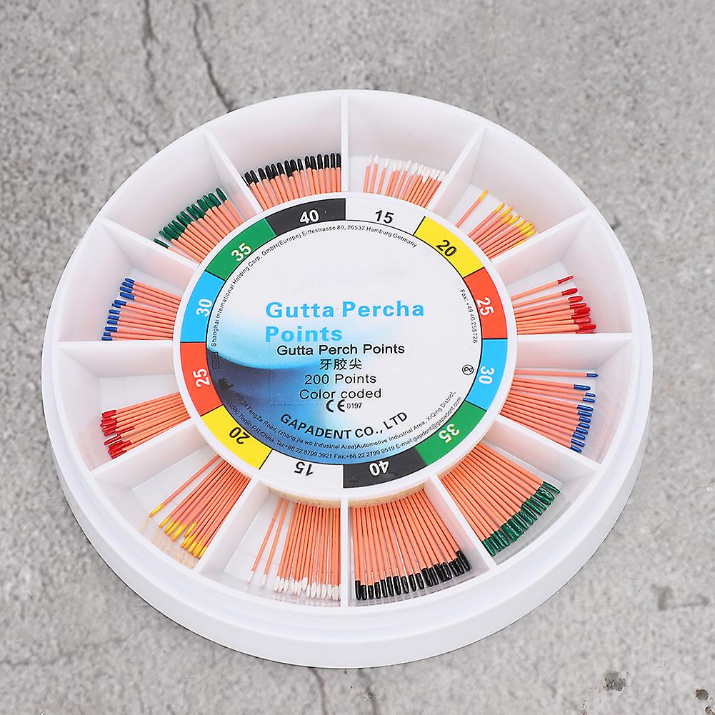 200pcs / box Dental Gutta Percha Points Tips Endodontic Root Canal Fill Material