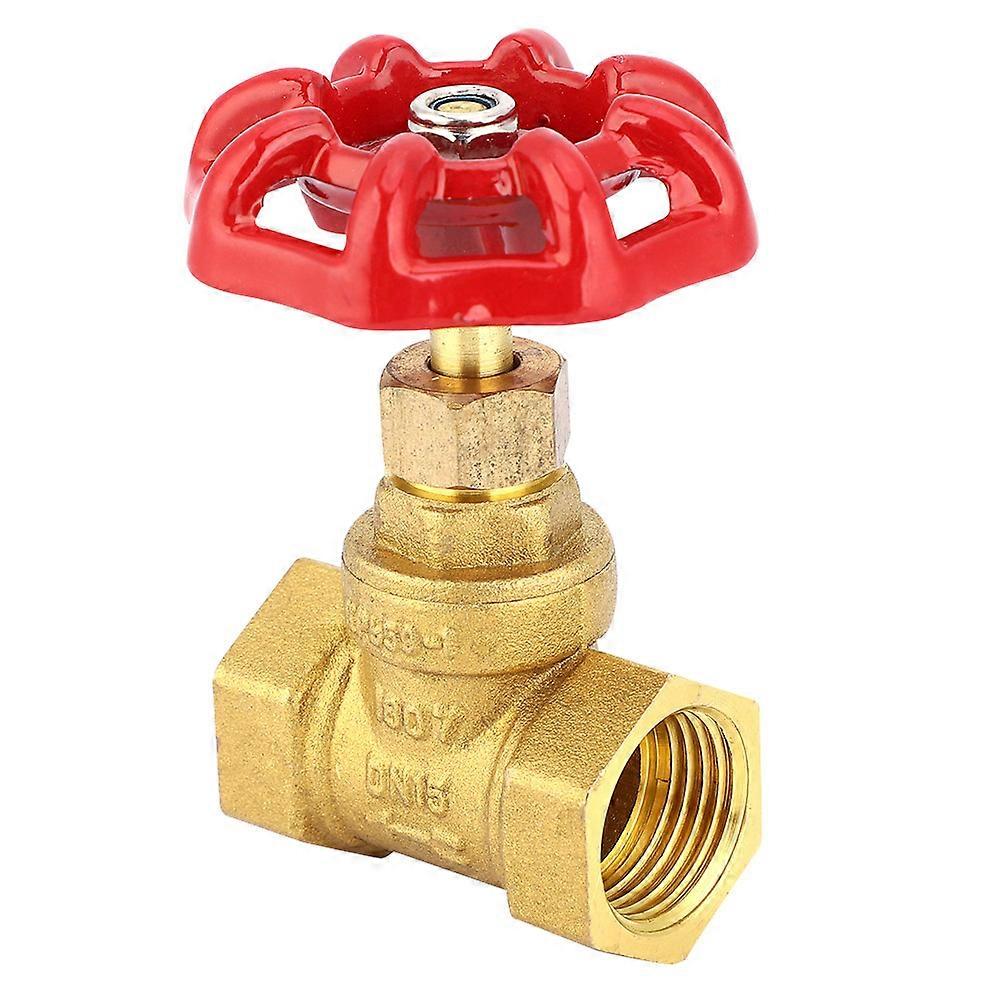 Shut-Off Valve Stop DN15 G1/2in Brass Globe Shut-Off Valve Female Thread Two Seals Stop Valve for Water Gas 7BRV0