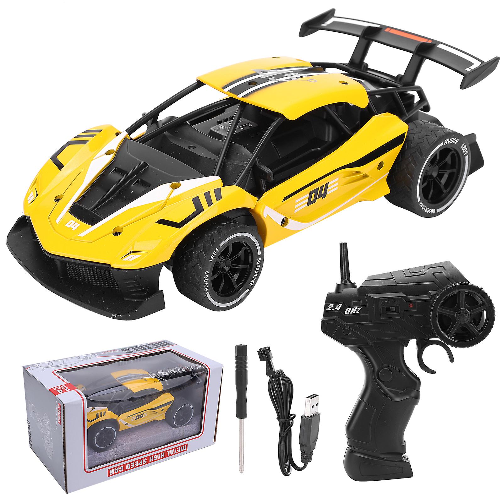 1/16 Scale 2.4G Alloy High Speed Racing Remote Control Car 8004 Yellow