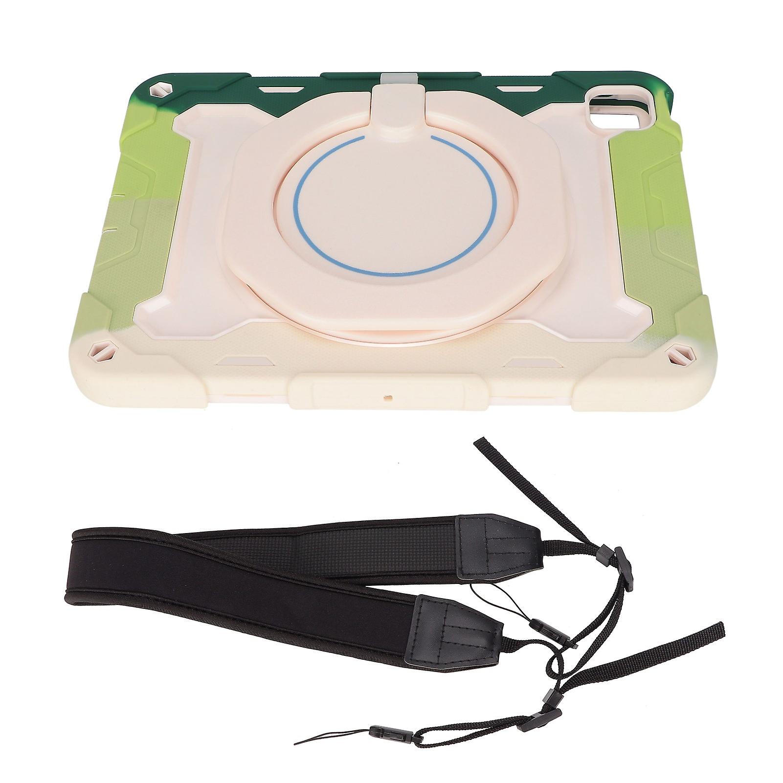 IOS Tablet Case 11in Green 3 Layer Shockproof with 360 Rotating Kickstand Strap