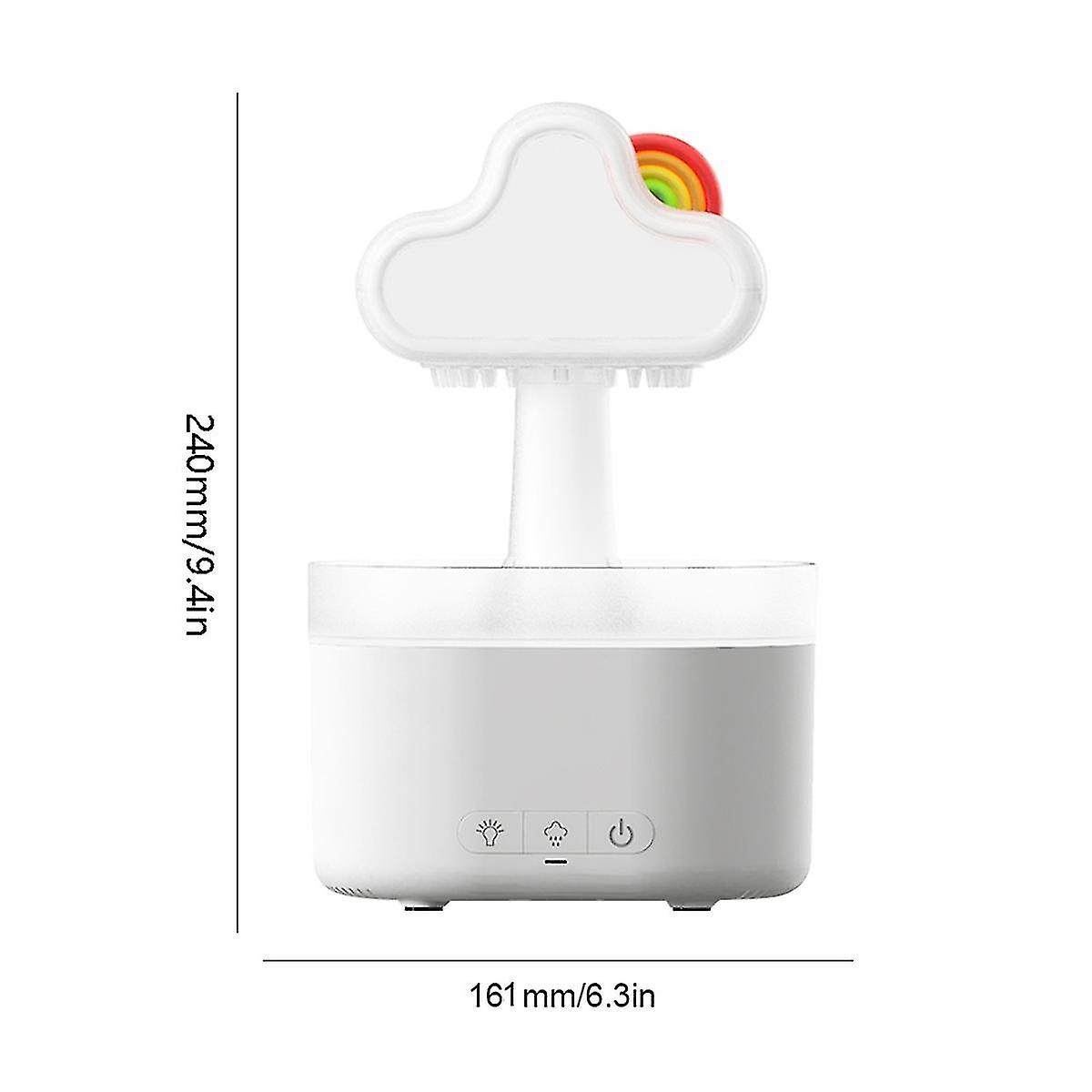 Umidificatore a goccia di pioggia a fungo Diffusore di aromaterapia antistress ricaricabile con luce multicolore