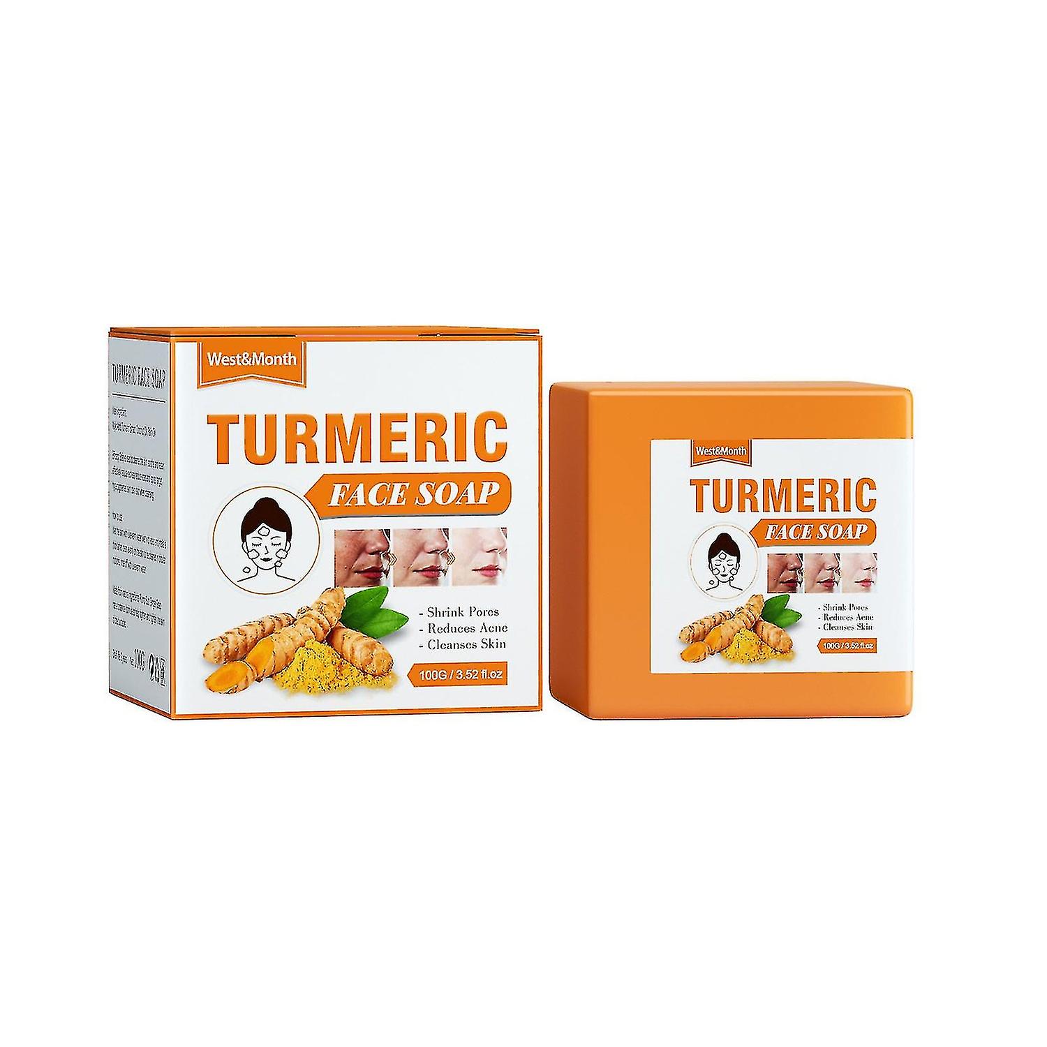 Sapone detergente alla curcuma Sapone detergente esfoliante antietà naturale per schiarire le macchie, schiarimento