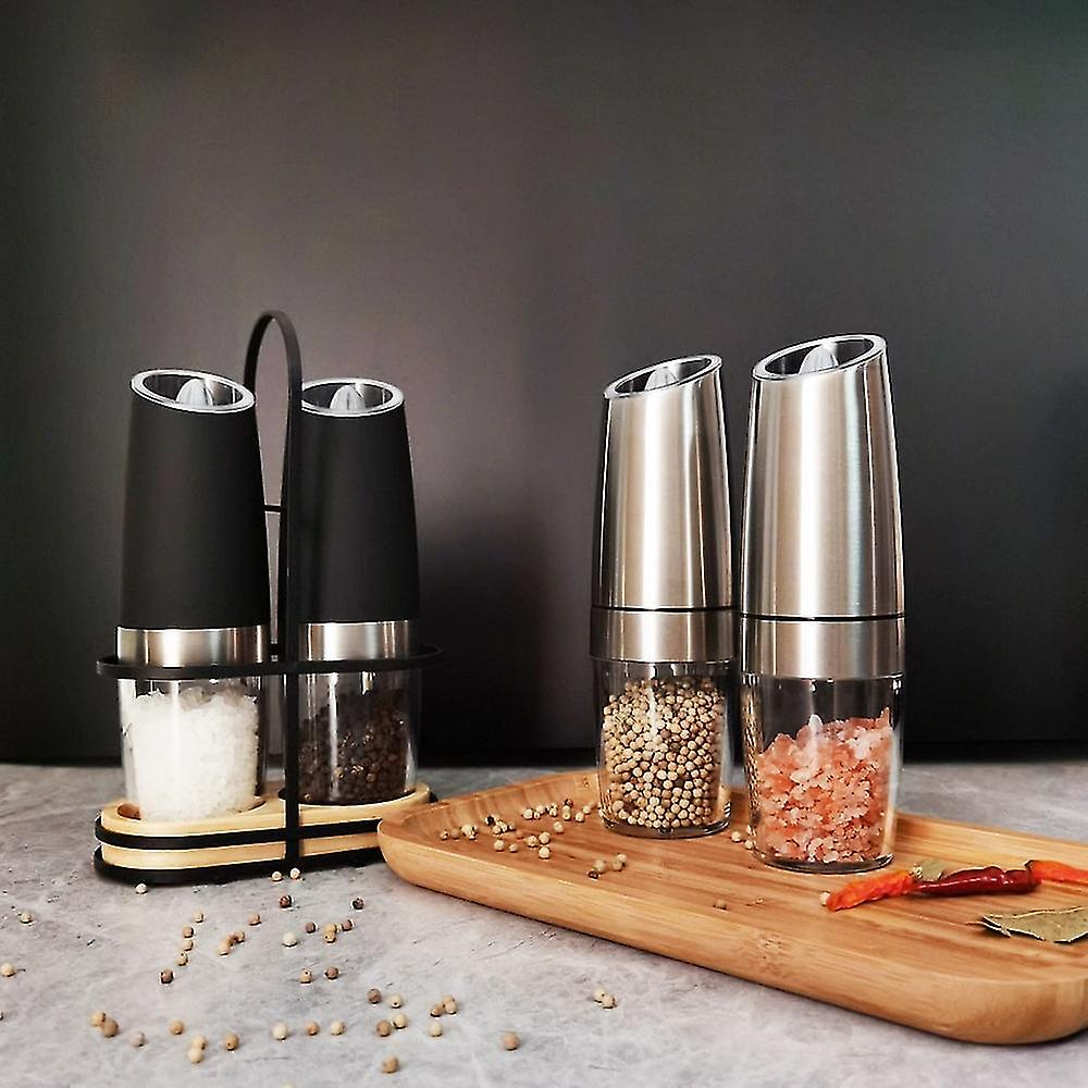 Electric Pepper Grinder 2 PCS Stainless Steel Automatic Gravity Induction Kitchen Spice Grinder Tools