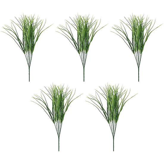 5 Stück Kunstrasen Realistische 7-Zweig-Simulation Kunstrasen-Blumenarrangement für die Heimdekoration