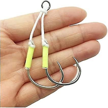 Fishing hooks 10 pieces double auxiliary fishhook high carbon steel slow rocking hook fast sea fishi