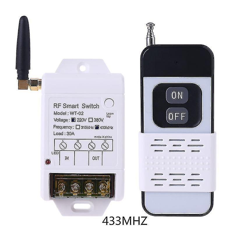 315mhz 433mhz +220v 380v 30a Relay Wireless Remote Switch Receiver with LED Light