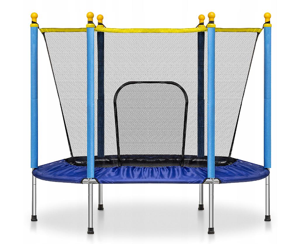 Trampoline avec filet - Ø 140 cm - jusqu’à 45 kg - bleu jaune