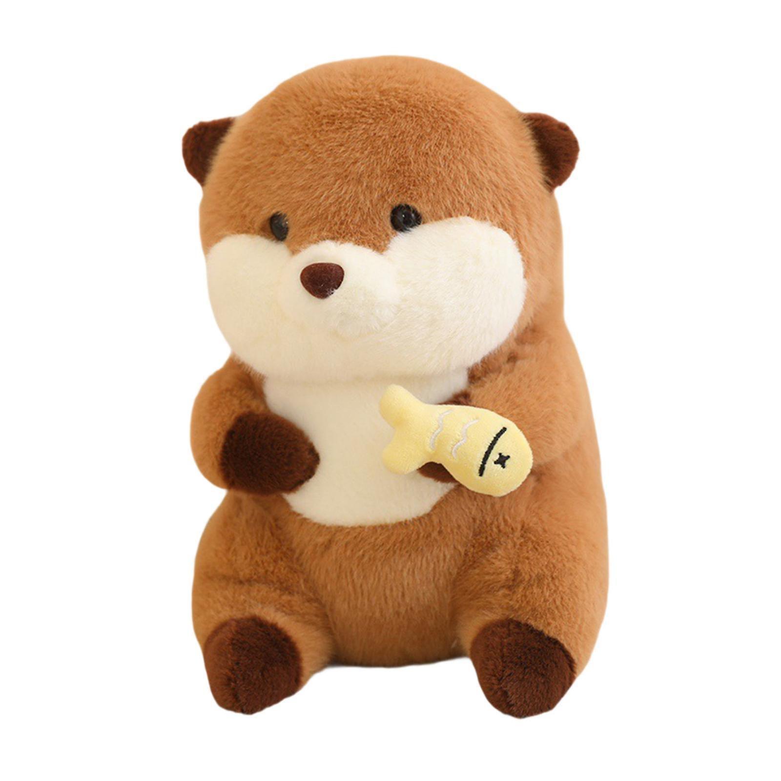 Peluche Capybara Décoration de salon Douce pour enfants Poisson jaune