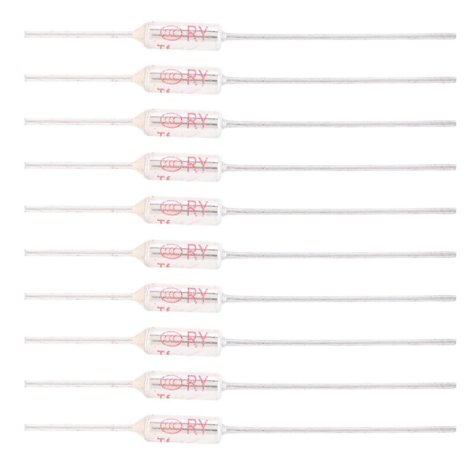 Qukaim Thermal Link 10pcs Metal Shell Thermal Fuse Cutoff, 250VAC 10A, Temperature Fuse TF 72-250℃, Thermal Link, Thermal Cutoff, Thermal Fuse