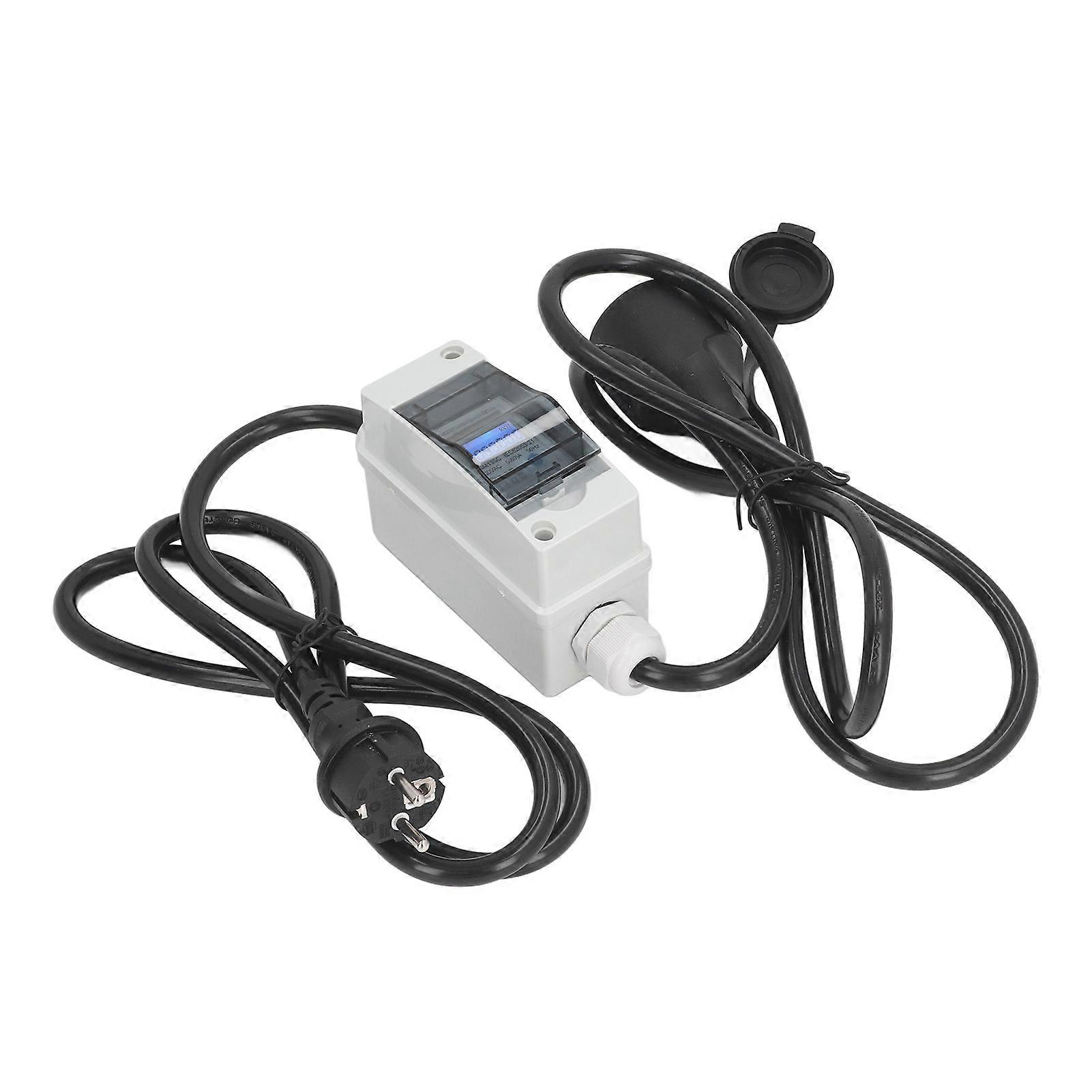 Mobile Digital Electricity Meter IP65 Waterproof Portable LCD Display Electricity Usage Monitor EU Plug AC250V 16A