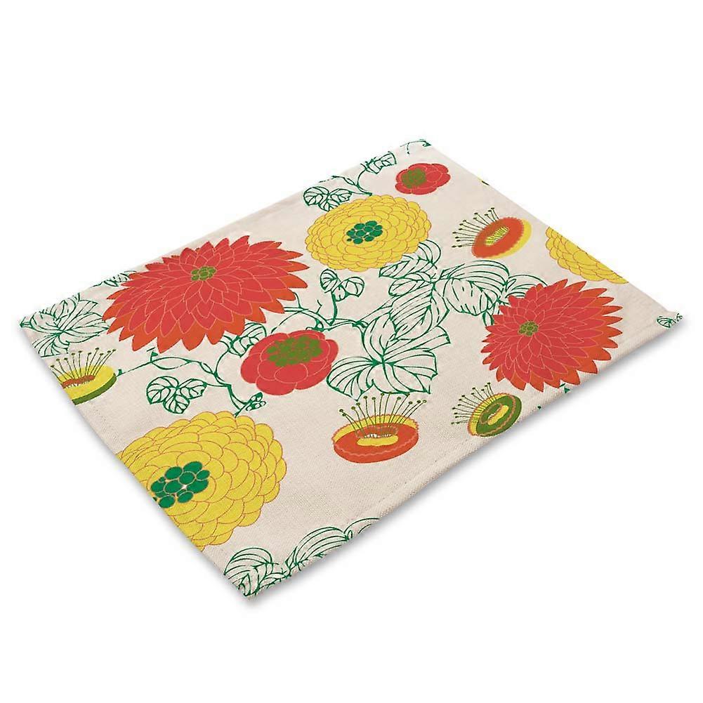 Tapete de Mesa Lavável Impresso Colorido Resistente ao Calor Tigela Copo Mat (#3)