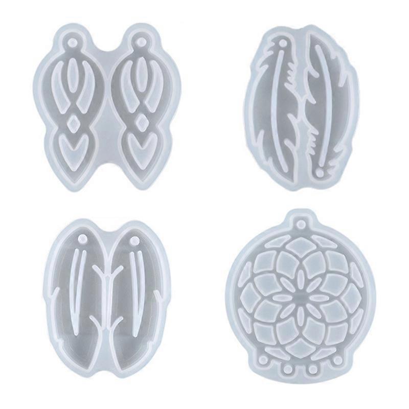 Feather Structure Earring Silicone Mold Dream Catcher Eardrop Craft Jewelry