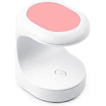 Pink Mini UV LED Nail Lamp, UV Lamp Nail Dryer Portable Single Finger Gel Nail Polish Electric Curing Lamp Manicure Machine with USB Cable