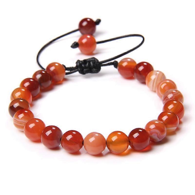 Bracelet - Red Striped Agate - Fiery Passion