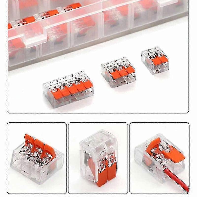 thumbnail image 2 of WAGO 221-413 3-Way Compact Connectors – Reusable Electrical Wire Connectors – 10 Pack 2 of 5