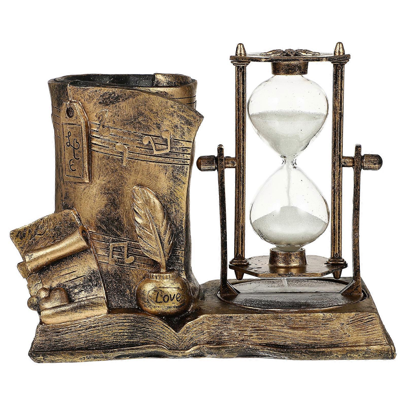 ガラスペンホルダーガラス砂時計レトロ砂時計ペンホルダー砂時計ヴィンテージ砂時計