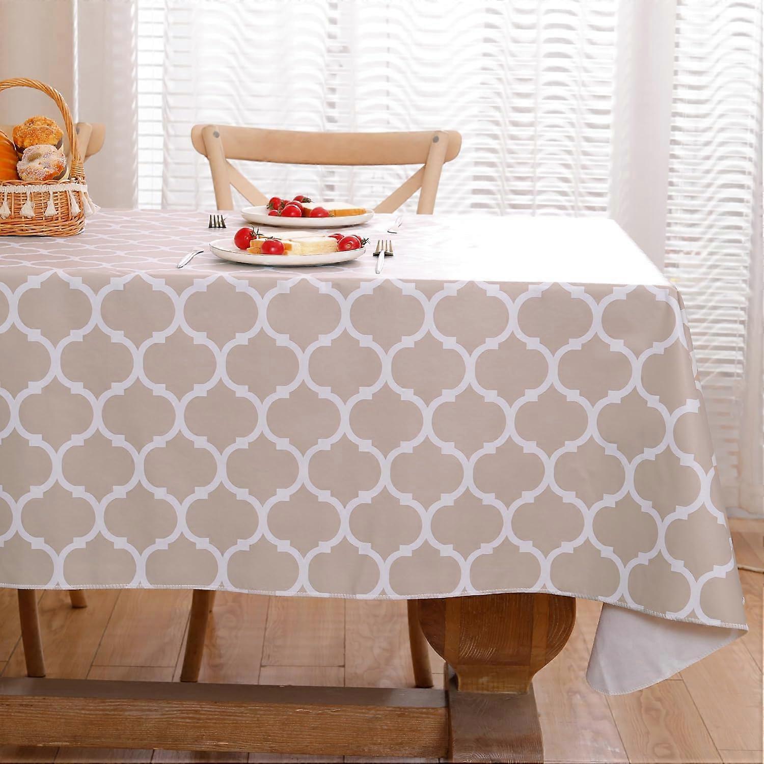 Rectangular Tablecloth, Vinyl Flannel Back Village Tablecloth, Heavy Duty Waterproof Stain-Resistant Wipeable Plastic Plaid Tablecloth, for Table,Indo