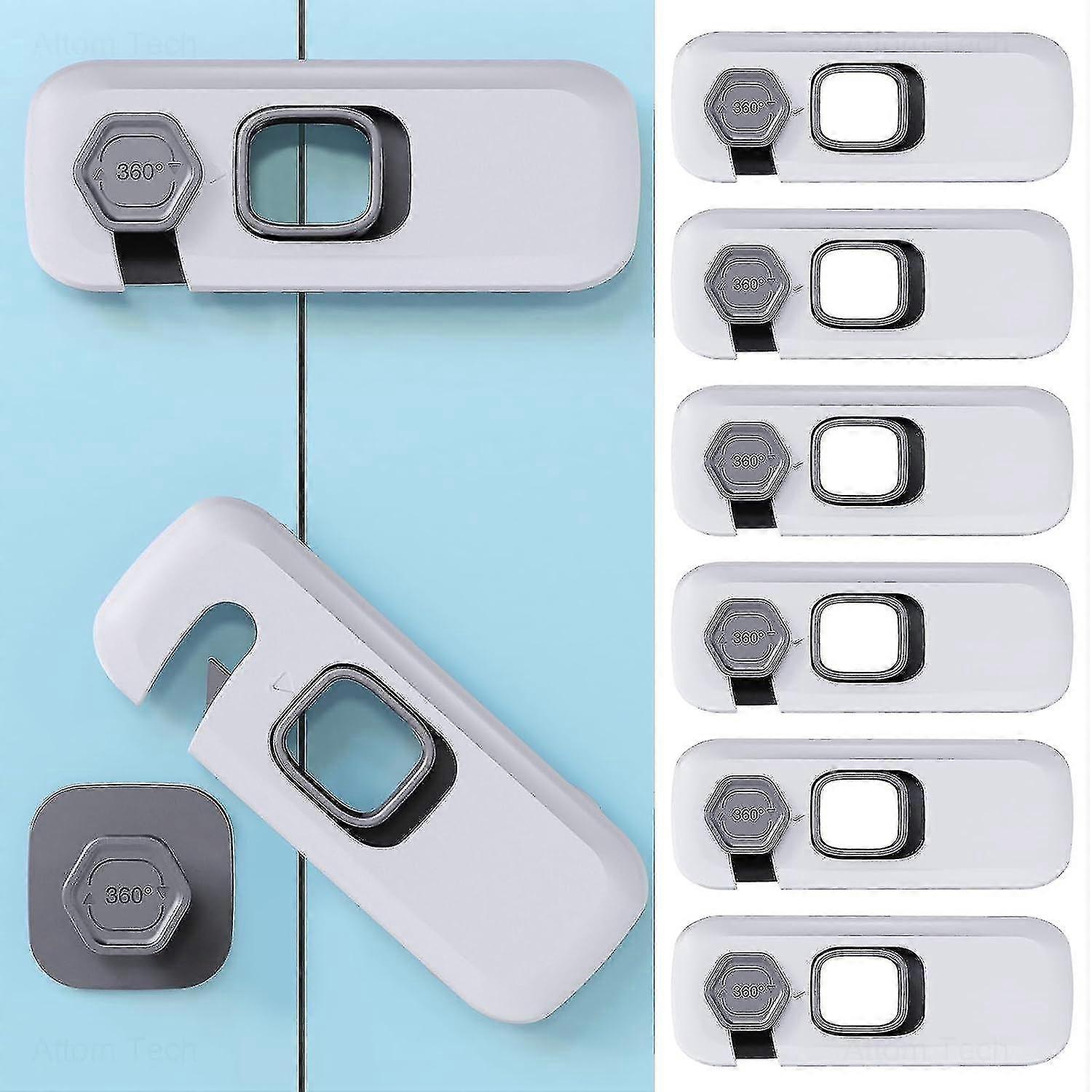 6pcs Child Safety Cupboard Locks, Childproof Refrigerator Lock, Child Proof Locks For Drawers Cabinets Ovens For Baby Proofing - CHUNC
