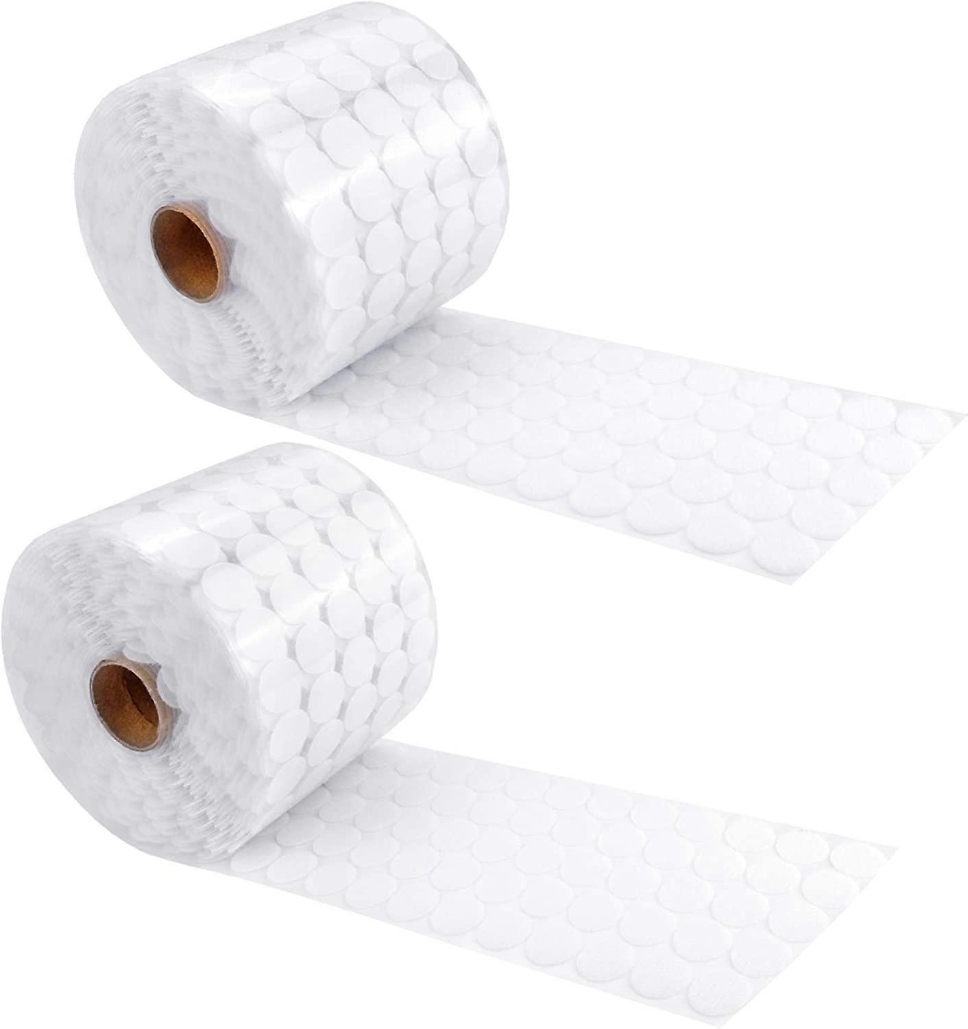 Self Adhesive Dots, 1000pcs(500 Pairs) 0.59 Diameter White Sticky dots, Hook & Loop dots with Strong Adhesive, Sticky Back Coins Tapes 15mm for Classr