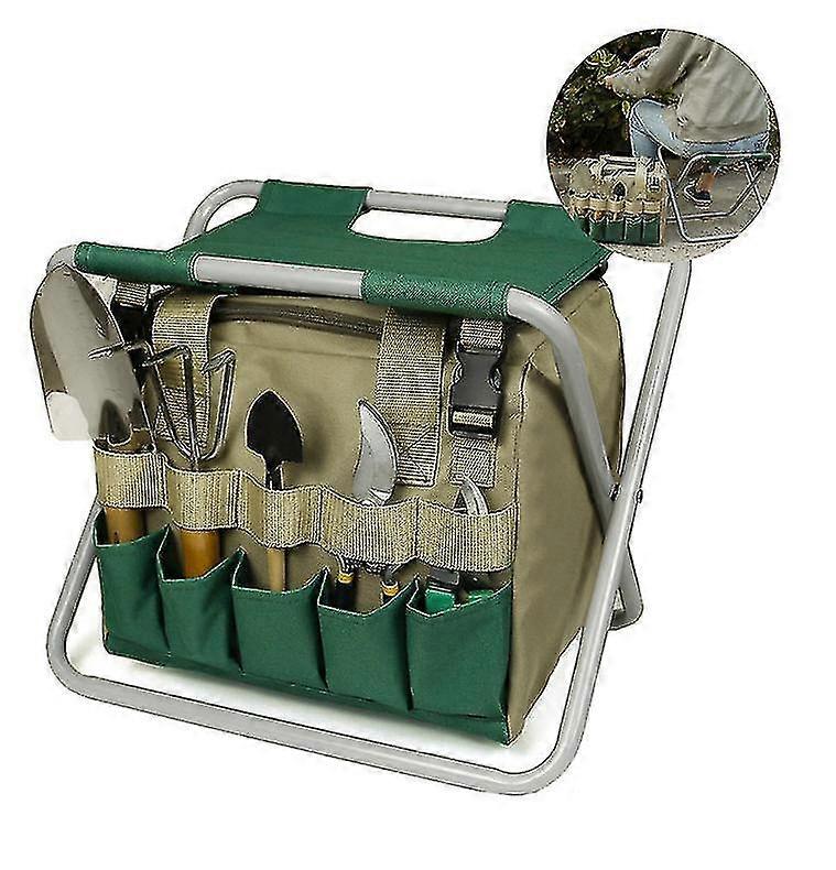Tool Bag Chair Garden Tool Set Bag With Folding Seat Gardener Folding Seat With Tools