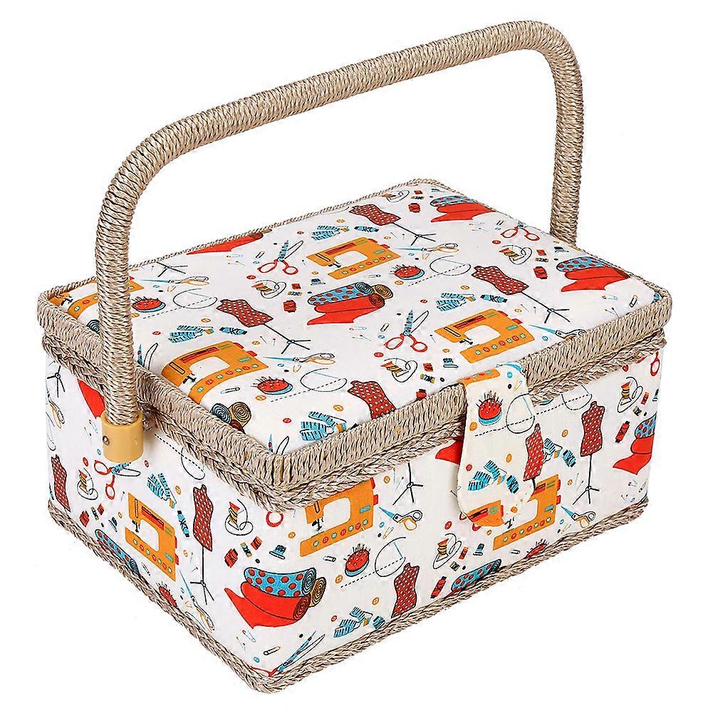 Craft Sewing Tool Needle Thread Basket Fabric Household Storage Box (Orange Needle Thread)