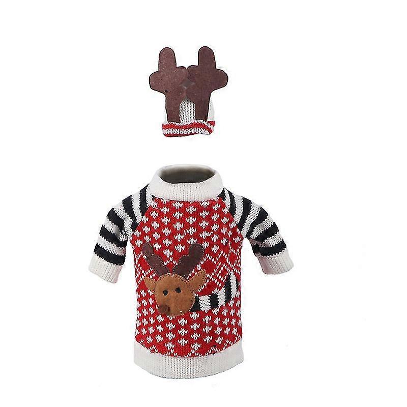 christmas reindeer style wine bottle cover wrap decoration