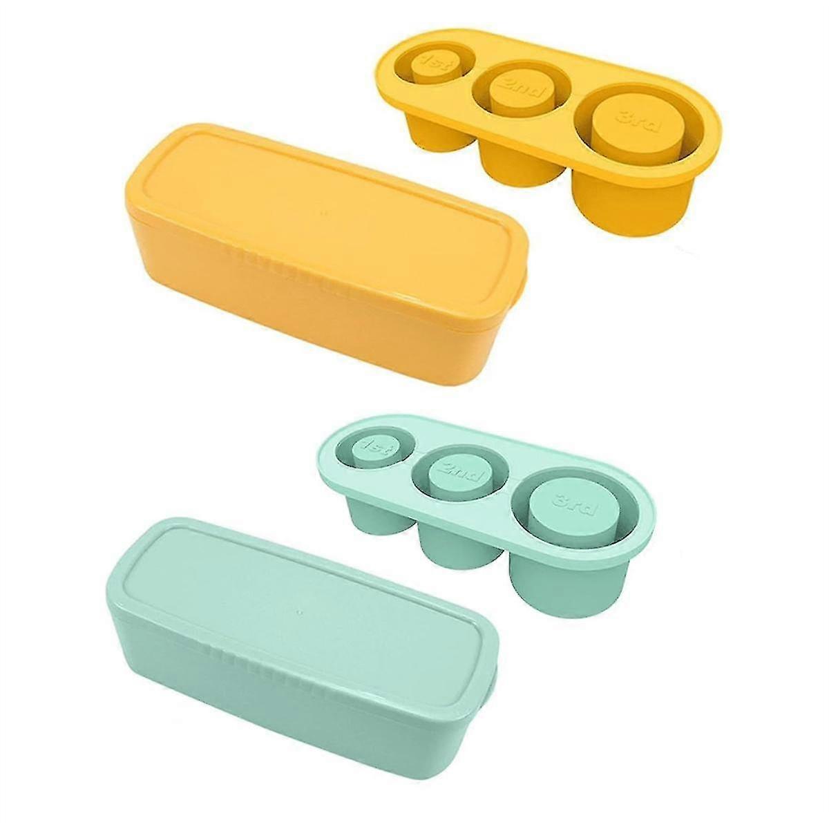 Silicone Ice-Cube Tray with Lid for 20-40 Oz Tumblers, 3 Hollow Cylinder Ice-Cube Molds for Mug, Reusable Large B