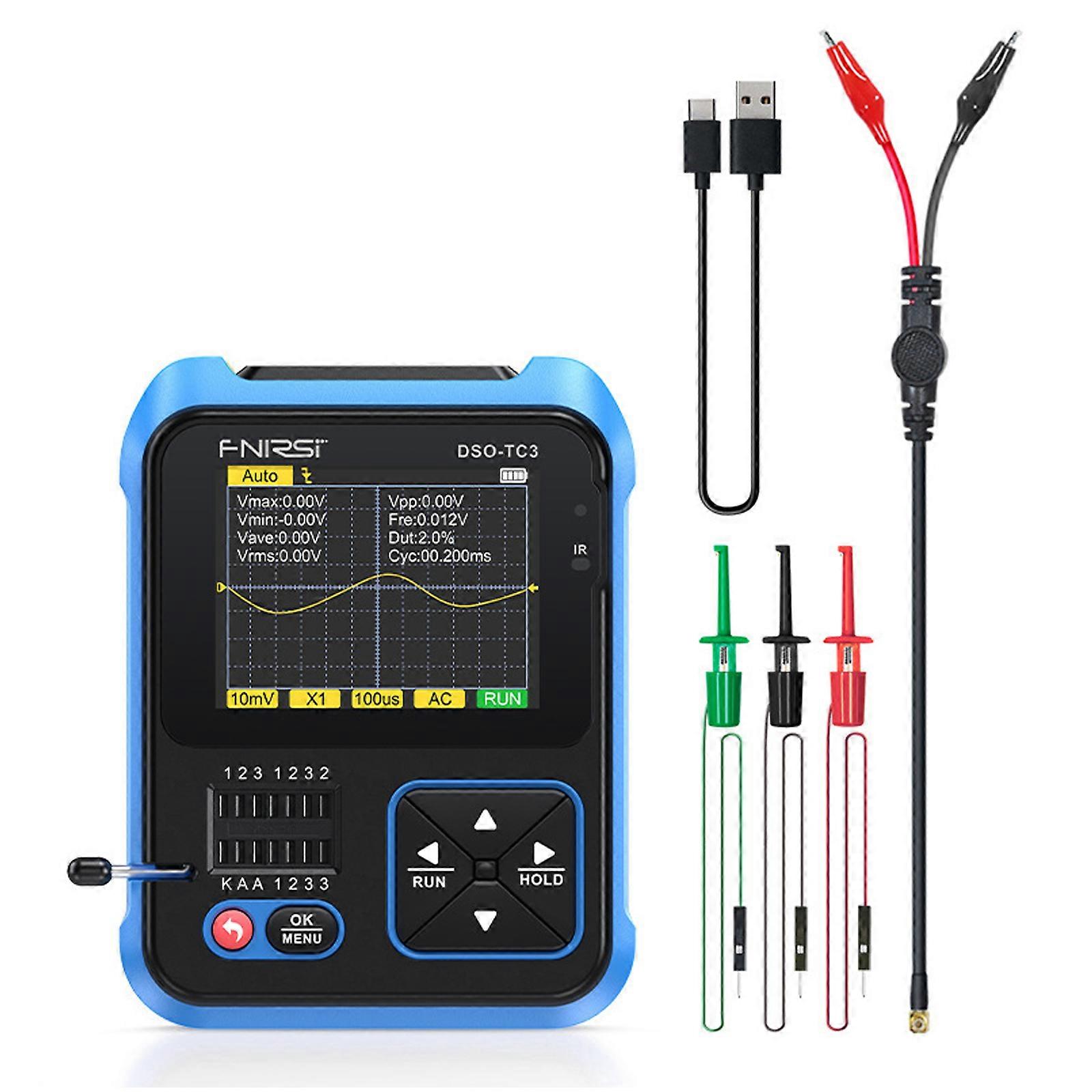 2.4" DSO-TC3 500kMHz Handheld Digital Oscilloscope 10MS/s Transistor Tester fL Ft