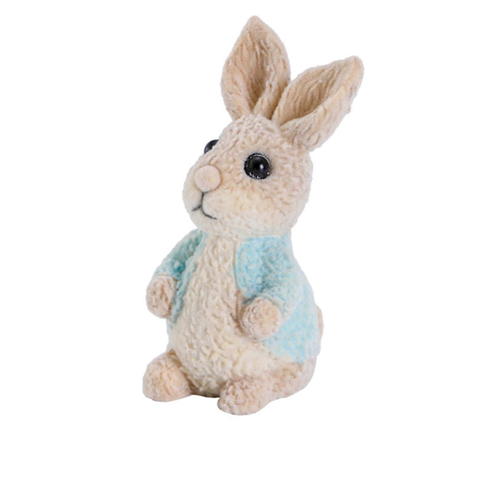 Easter Cute Cartoon Plush Bunny Resin Ornaments Fashionable Desktop Decorative Prop for Living Room Home