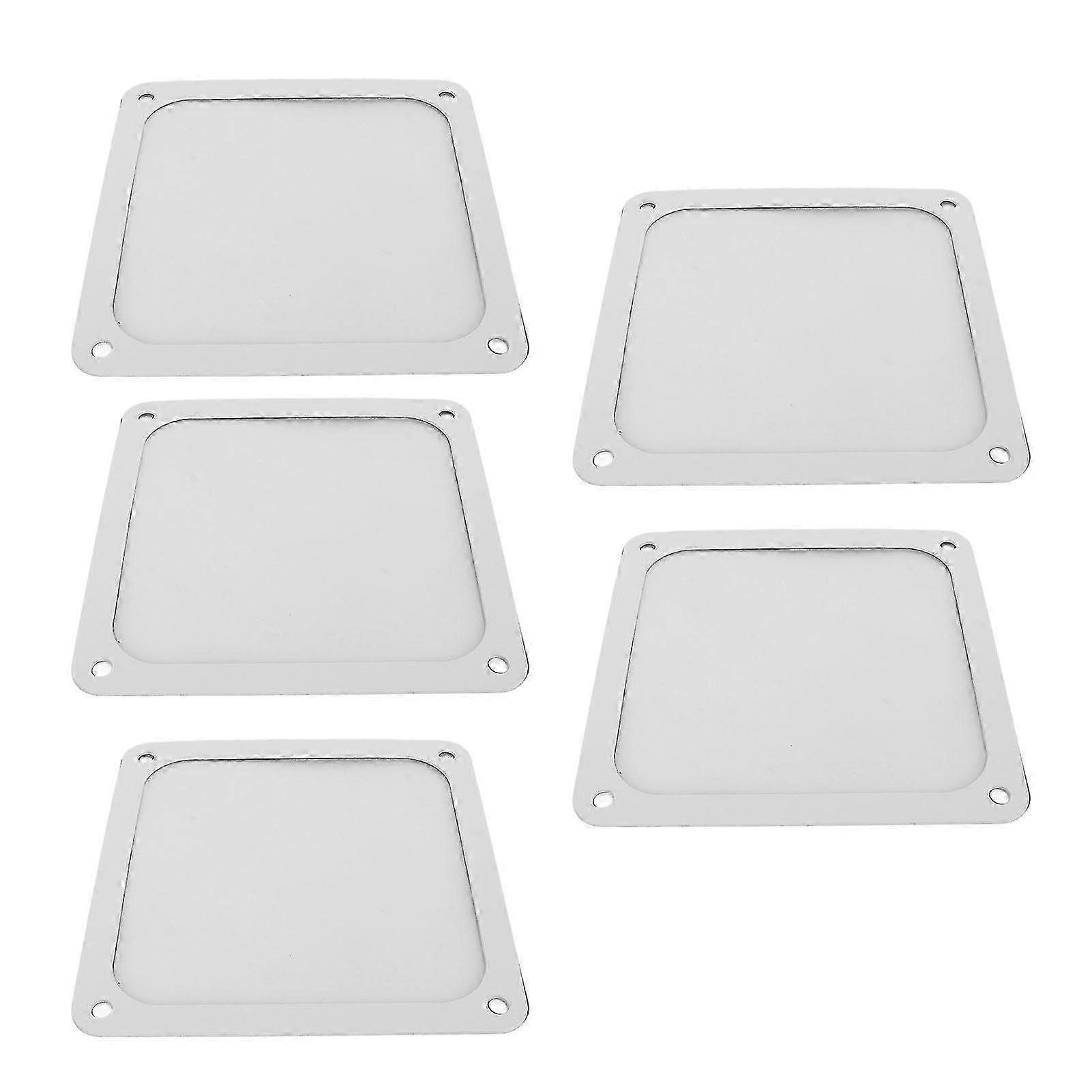 5PCS 120mm Fan Dust Filter Heat Dissipation Soft Magnetic Nylon Frame Computer PC Fan Dust Mesh Filter for PC Case Power Supply Fan Vents White