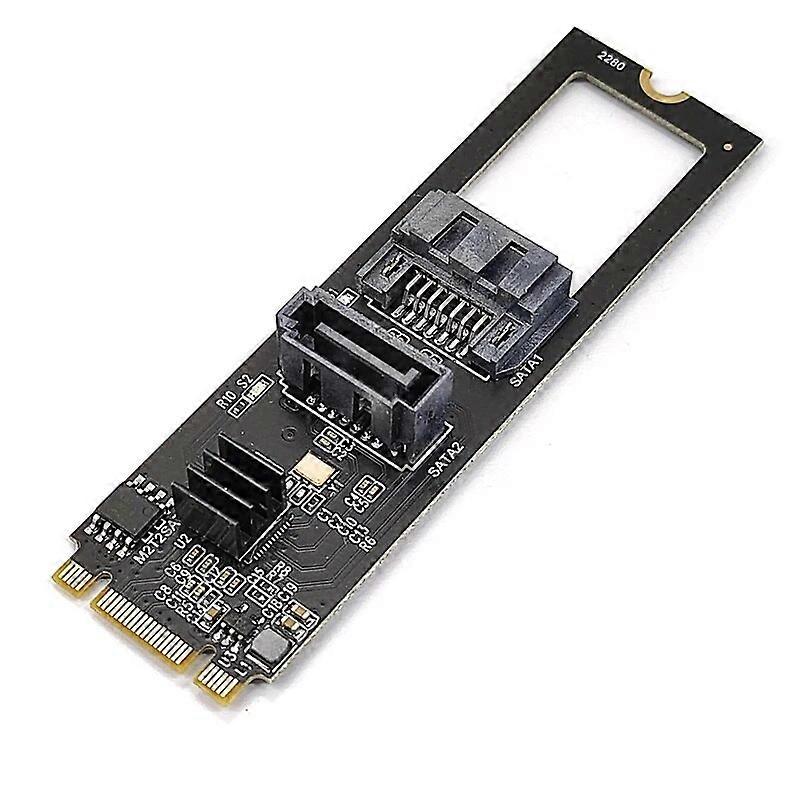 NVME to Dual SATA Riser Card M.2 NVME TO SATA3.0 6G Controller M.2 Key-M PCIE NVME to SATA Hard Disk Drive Converter JMB582 Chip