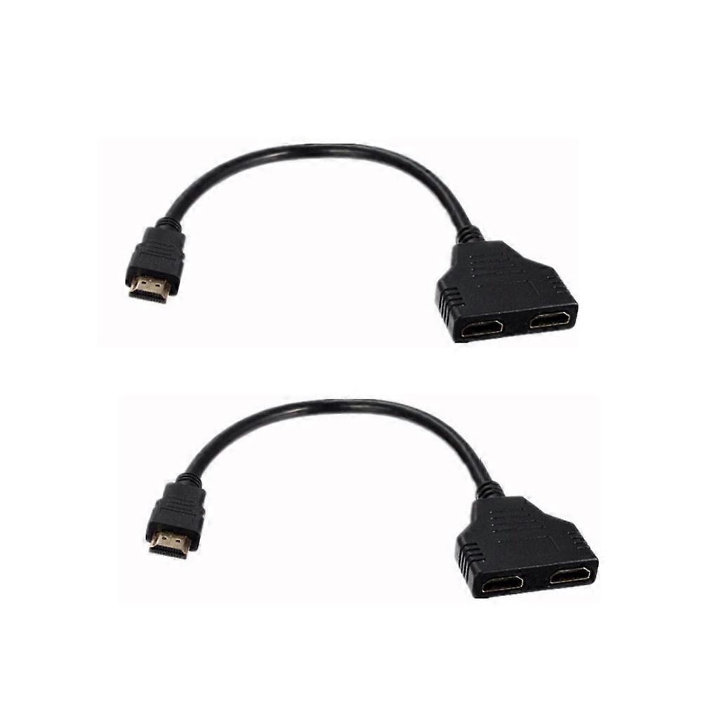 2x HDMI αρσενικό σε 2 HDMI θηλυκό 1 σε 2 έξω Splitter καλώδιο συμβατό 1080P