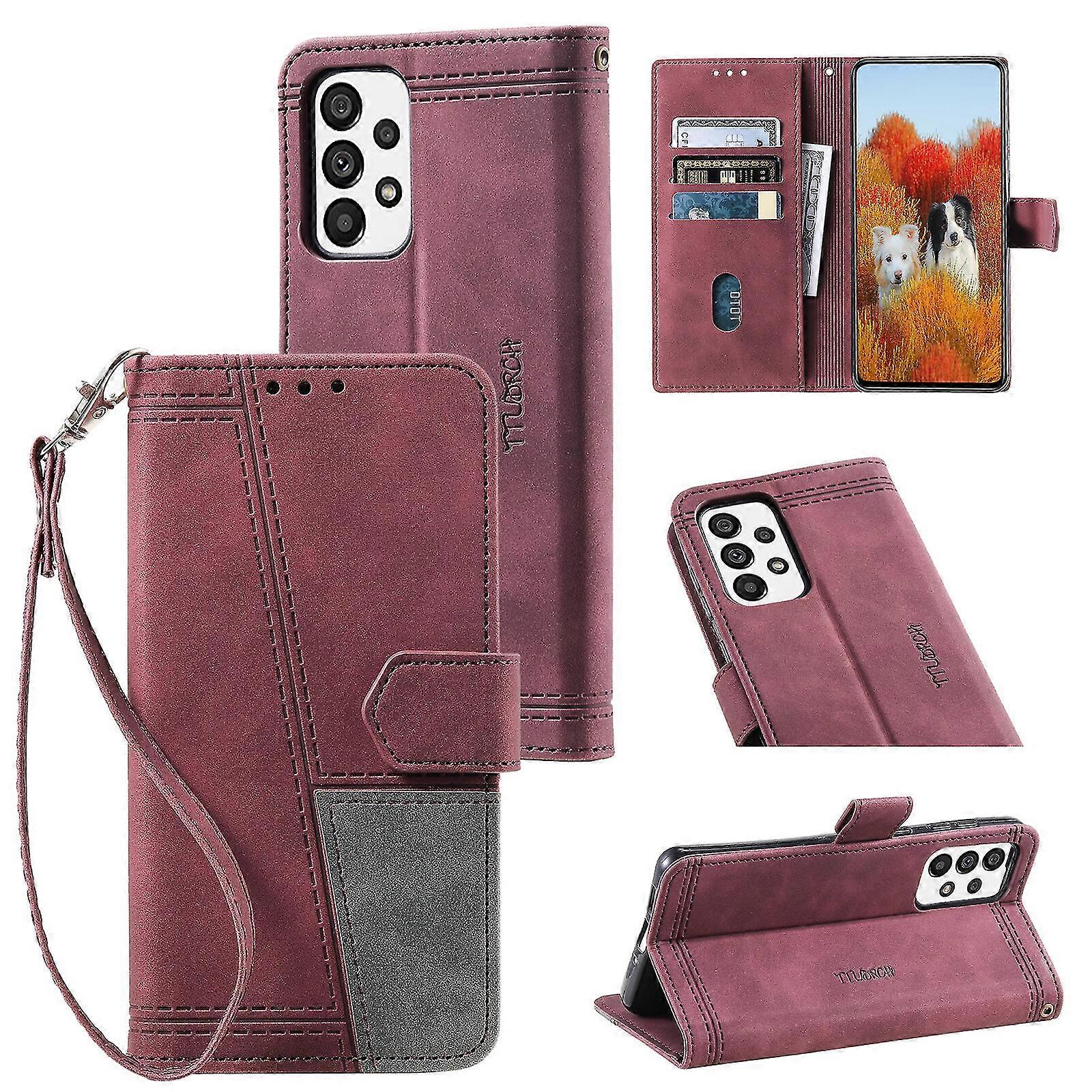Compatible With Samsung Galaxy A52s 5g Wallet Case With Rfid Blocking Credit Card Holder Shockproof Flip Cover - Claret
