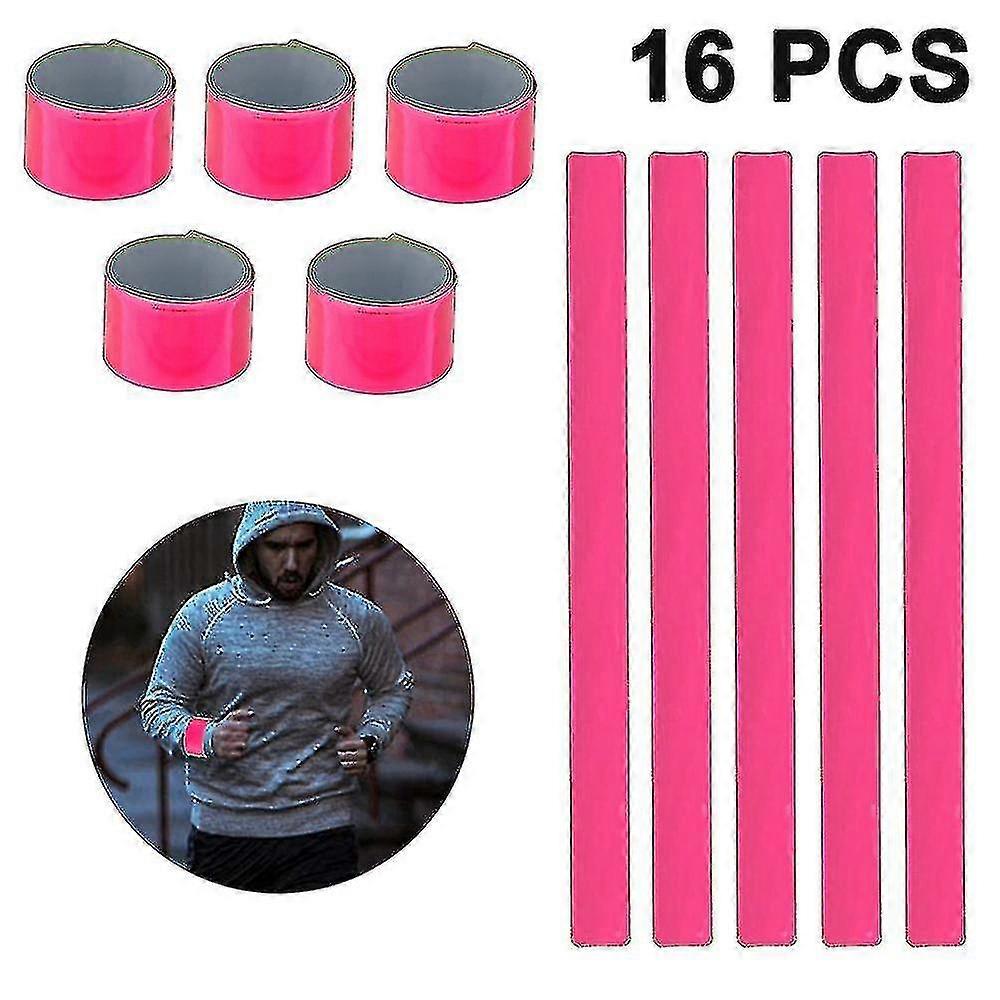 16pcs Reflector Snap Bands Slap Armbands Reflector Strips
